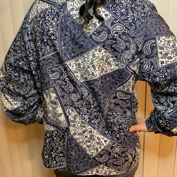 Paisley Button Down Blouse - Picture 4 of 5